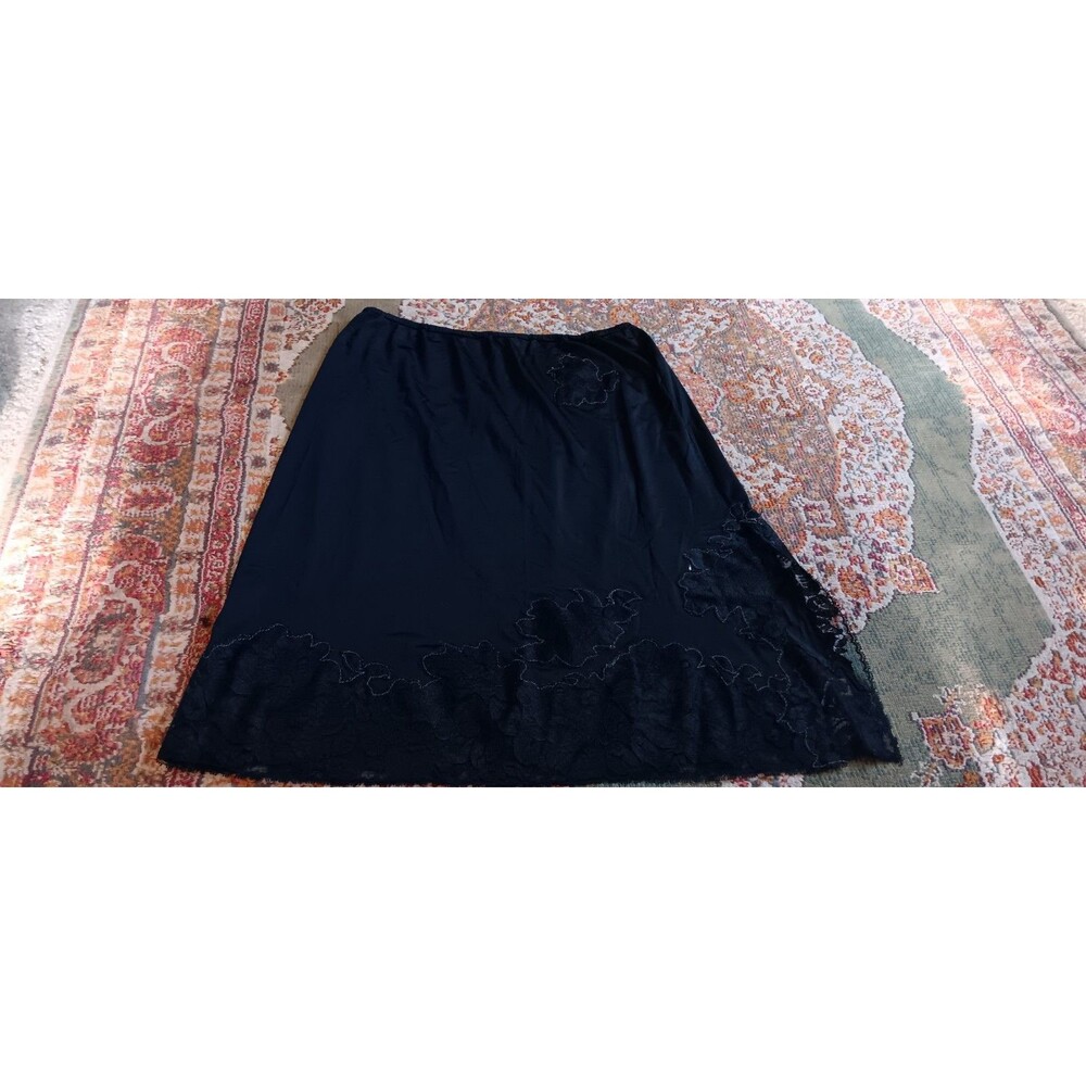 Vintage 1950's Van Raalte Black Half Slip Size M